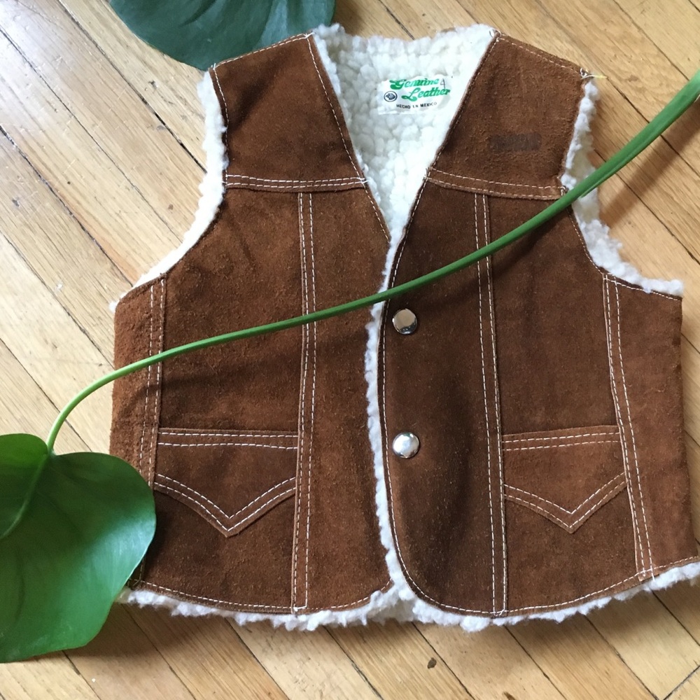 child’s shearling 70s style vest